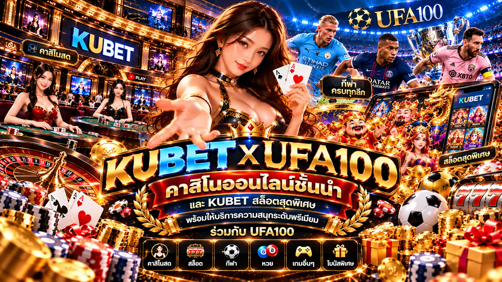 KUBET คาสิโนออนไลน์ชั้นนำ และ KUBET สล็อตสุดพิเศษ พร้อมให้บริการความสนุกระดับพรีเมียมร่วมกับ UFA100